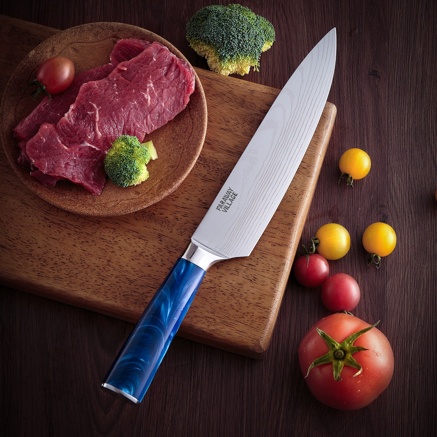 Small Damascus Chef Knife