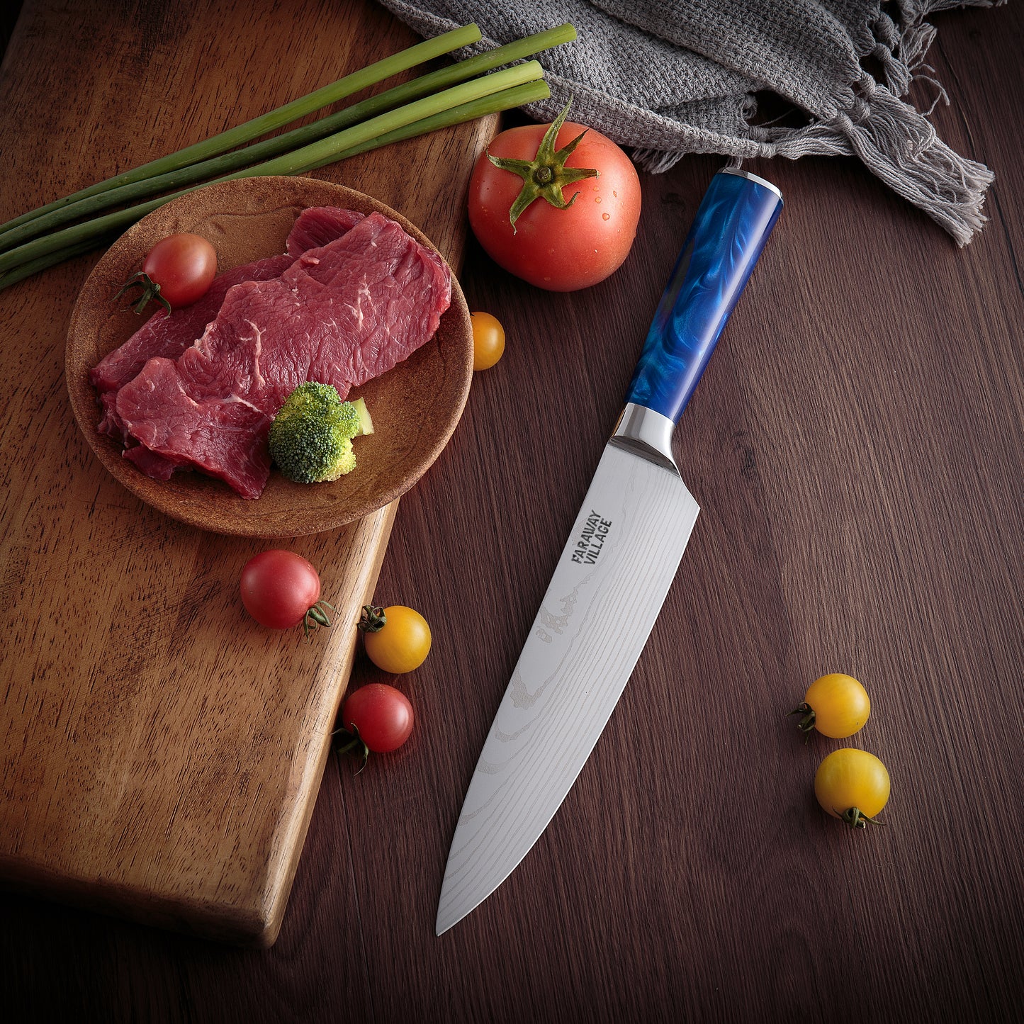 Small Damascus Chef Knife