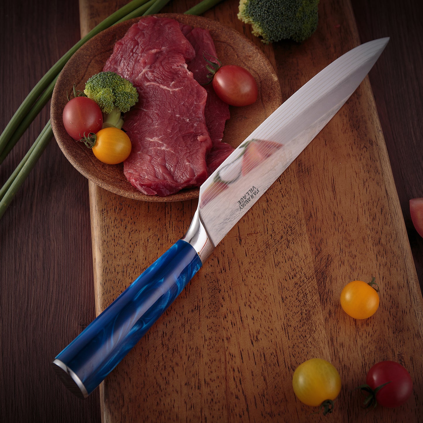 Small Damascus Chef Knife