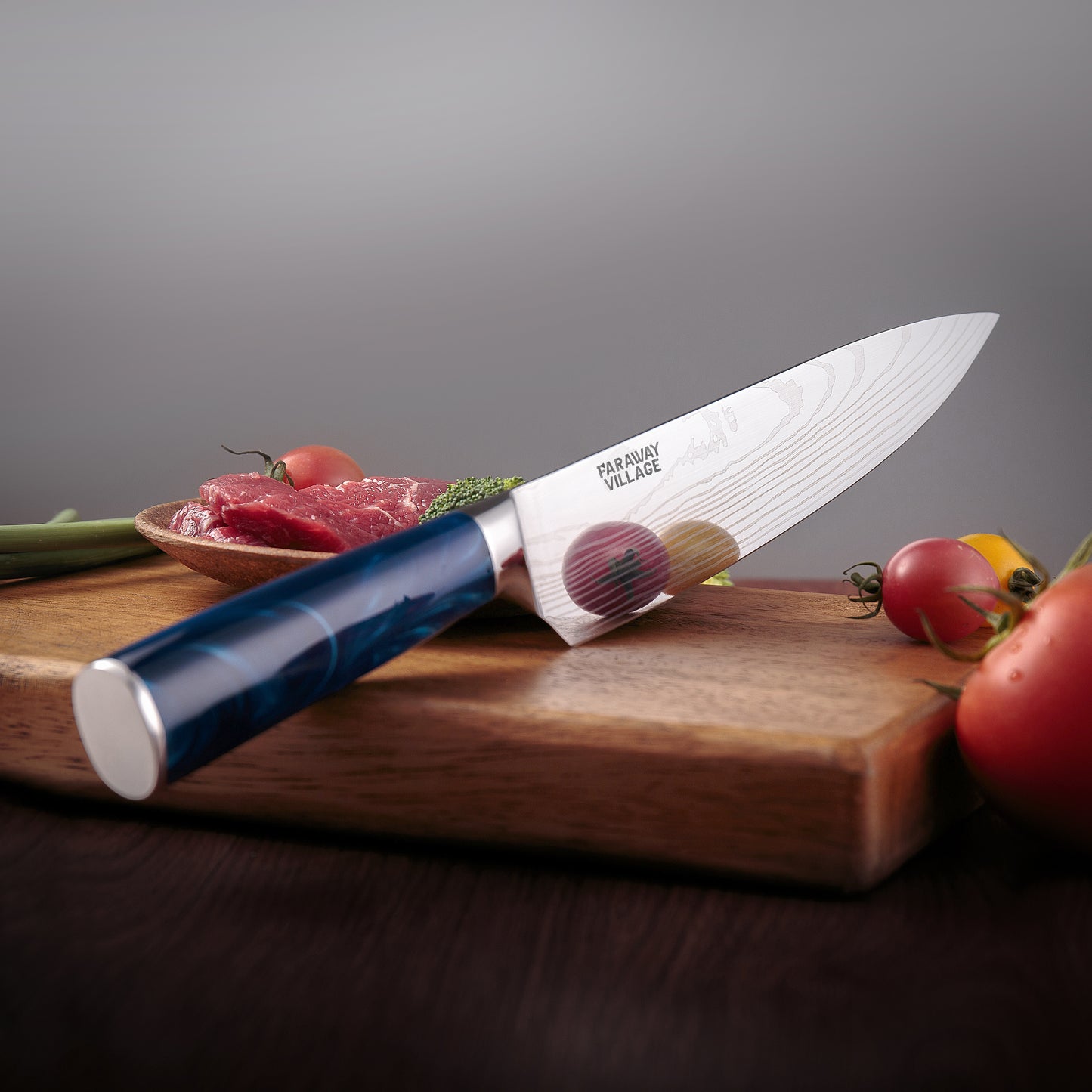 Small Damascus Chef Knife