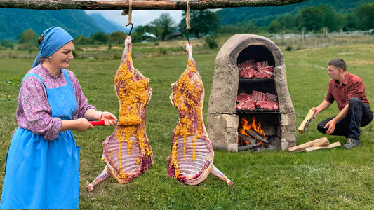 Traditional Clay-Oven Roasted Lamb with Herb Cheese Flatbreads
