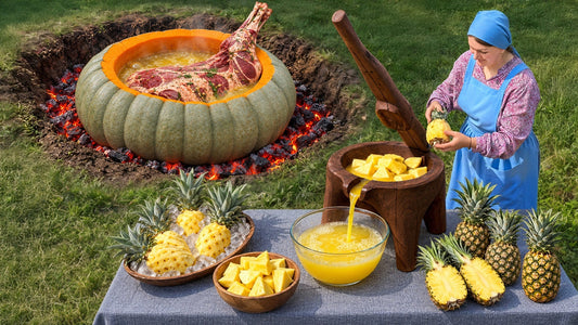 Slow-Roasted Pineapple Marinated Lamb in Pumpkin with Sweet Pumpkin Preserve