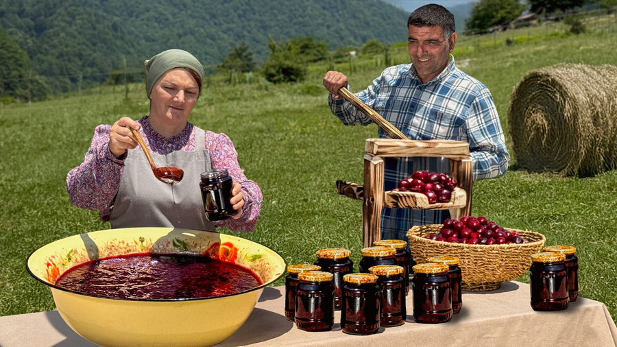 Authentic Azerbaijani Fruit Preserves and Open-Fire Lamb Kebab