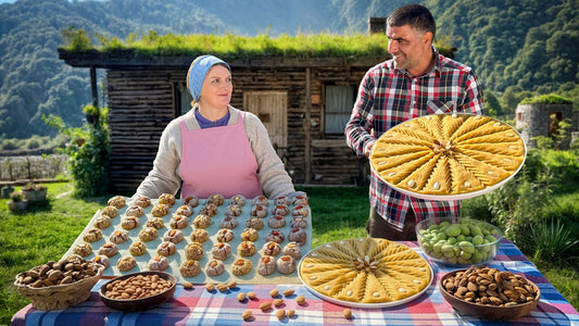 Traditional Azerbaijani Almond Feast: Halva, Cocoa Cookies