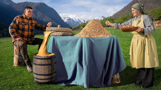 Traditional Azerbaijani Village Peanut Butter, Fluffy Hearth Pancakes