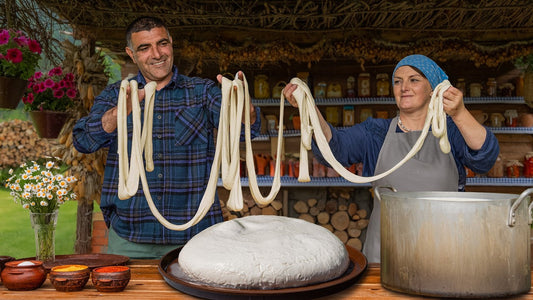 Traditional Georgian Sulguni &amp; Floral Mountain Pastries