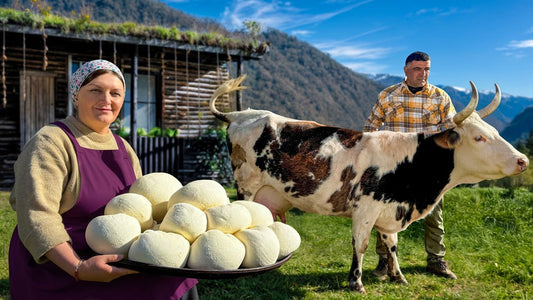 Traditional Azerbaijani Village Feast: Tandoor Lavaş, Fresh Butter, and Artisanal Cheese