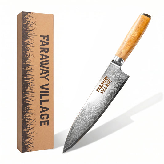 Premium European Zebra Damascus Chef Knife