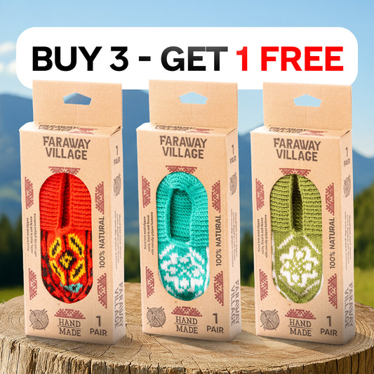 Traditional Hand-Knitted Azerbaijani Socks “Jorab” — 3-Pack (Buy 2 Get 1 FREE) - Bundle