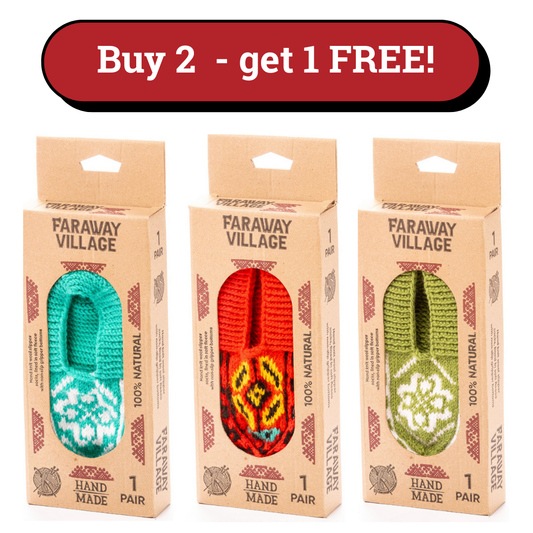 Traditional Hand-Knitted Azerbaijani Socks “Jorab” — 3-Pack (Buy 2 Get 1 FREE) - Bundle
