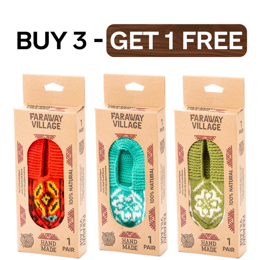 Traditional Hand-Knitted Azerbaijani Socks “Jorab” — 3-Pack (Buy 2 Get 1 FREE) - Bundle