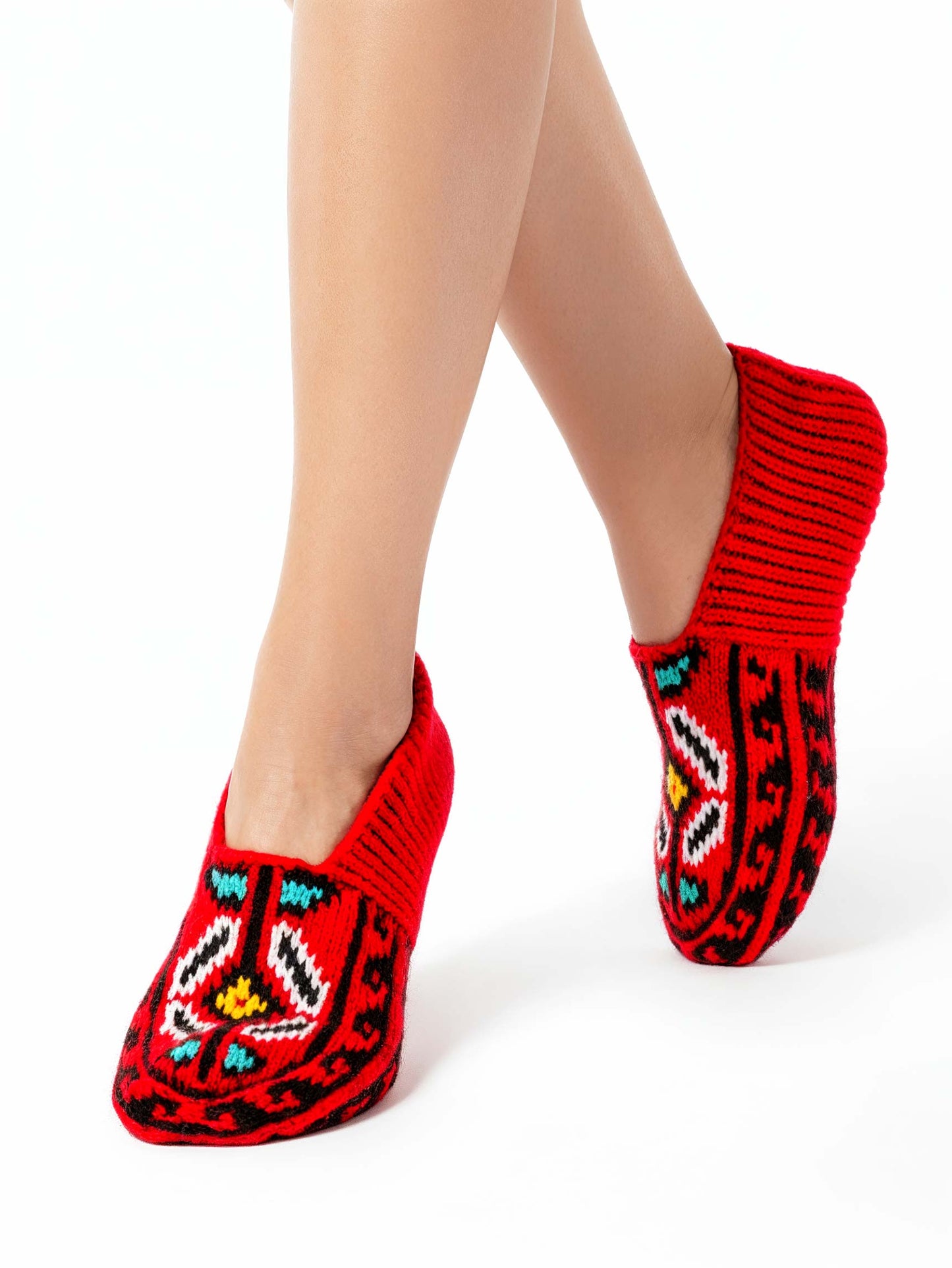 Handmade Socks Scarlet Daisies