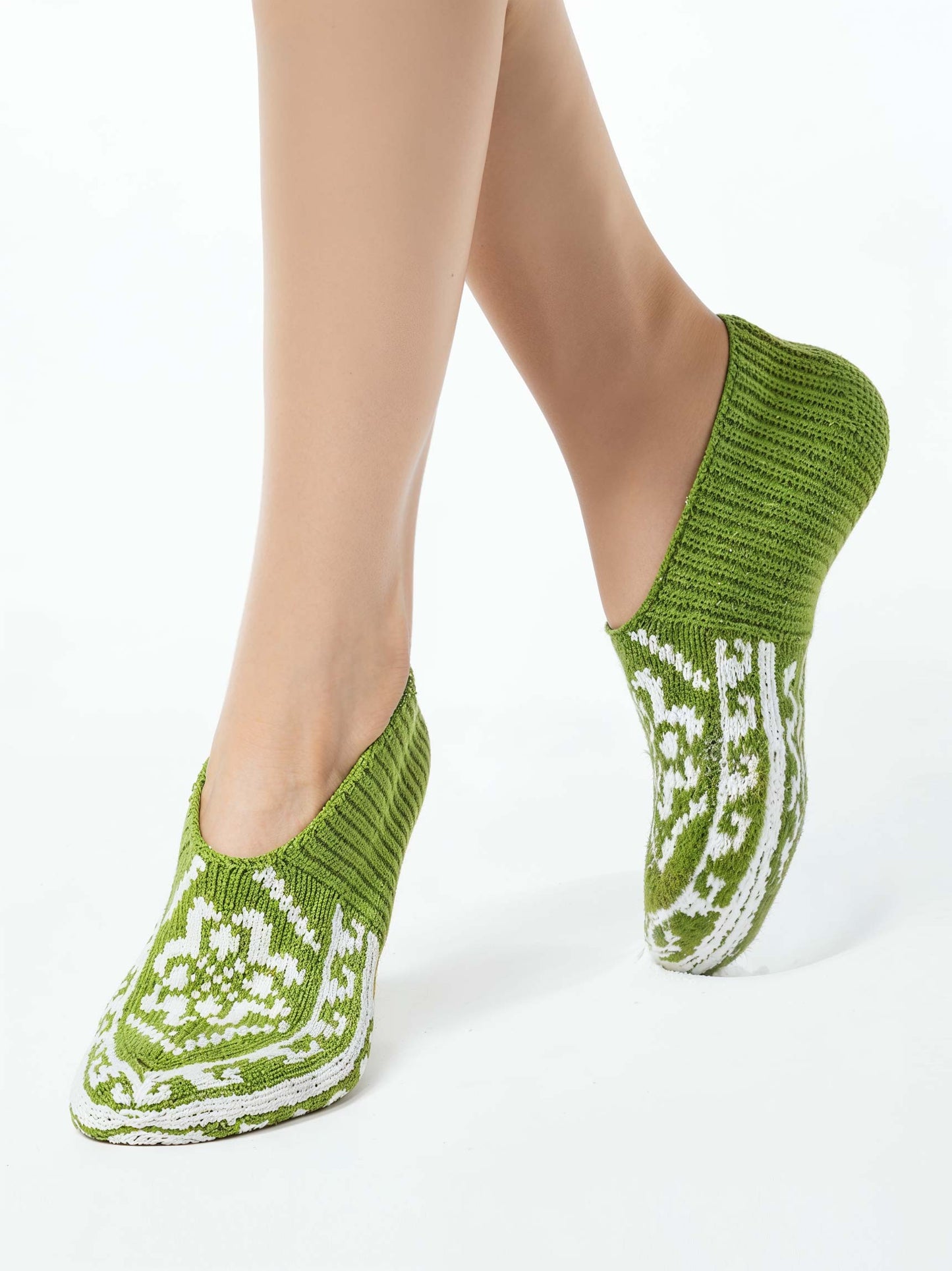 Handmade Socks Light-Green Snowdrop