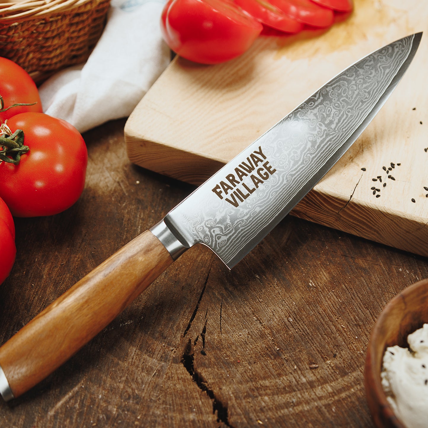 Premium European Zebra Damaskus chef Knife