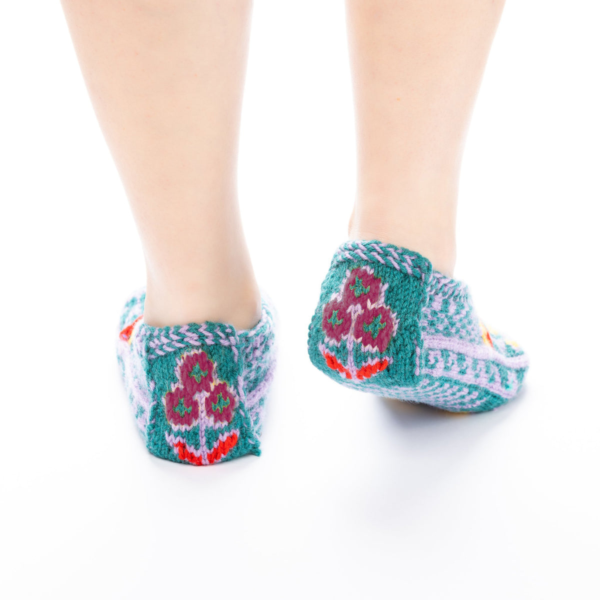 Handmade Socks Green Holiday Cactus