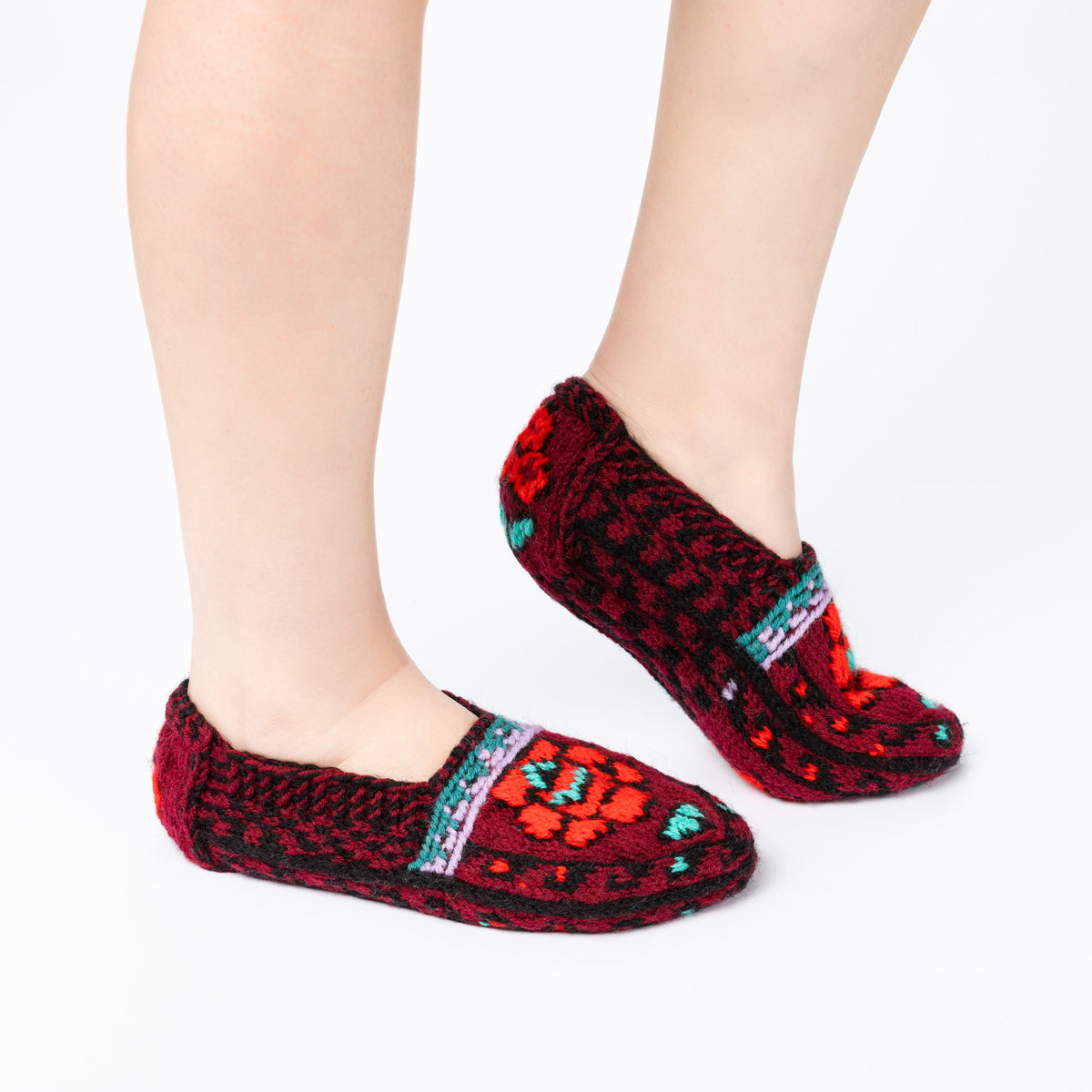 Handmade Socks Dark-Red Rose