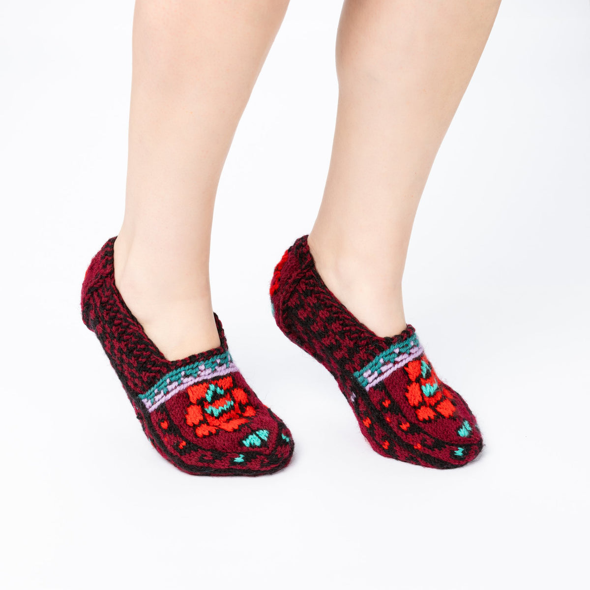 Handmade Socks Dark-Red Rose