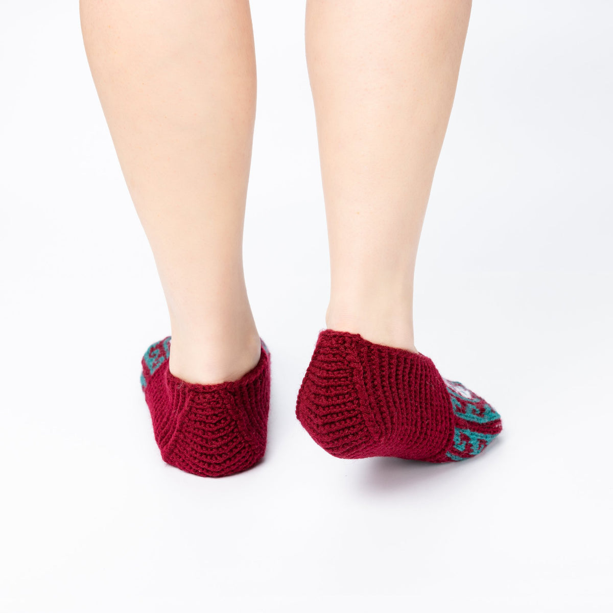 Handmade Socks Dark-Red Mint