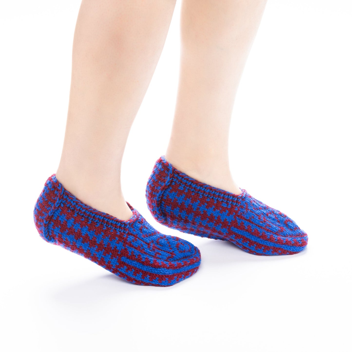 Handmade Socks Red and Blue