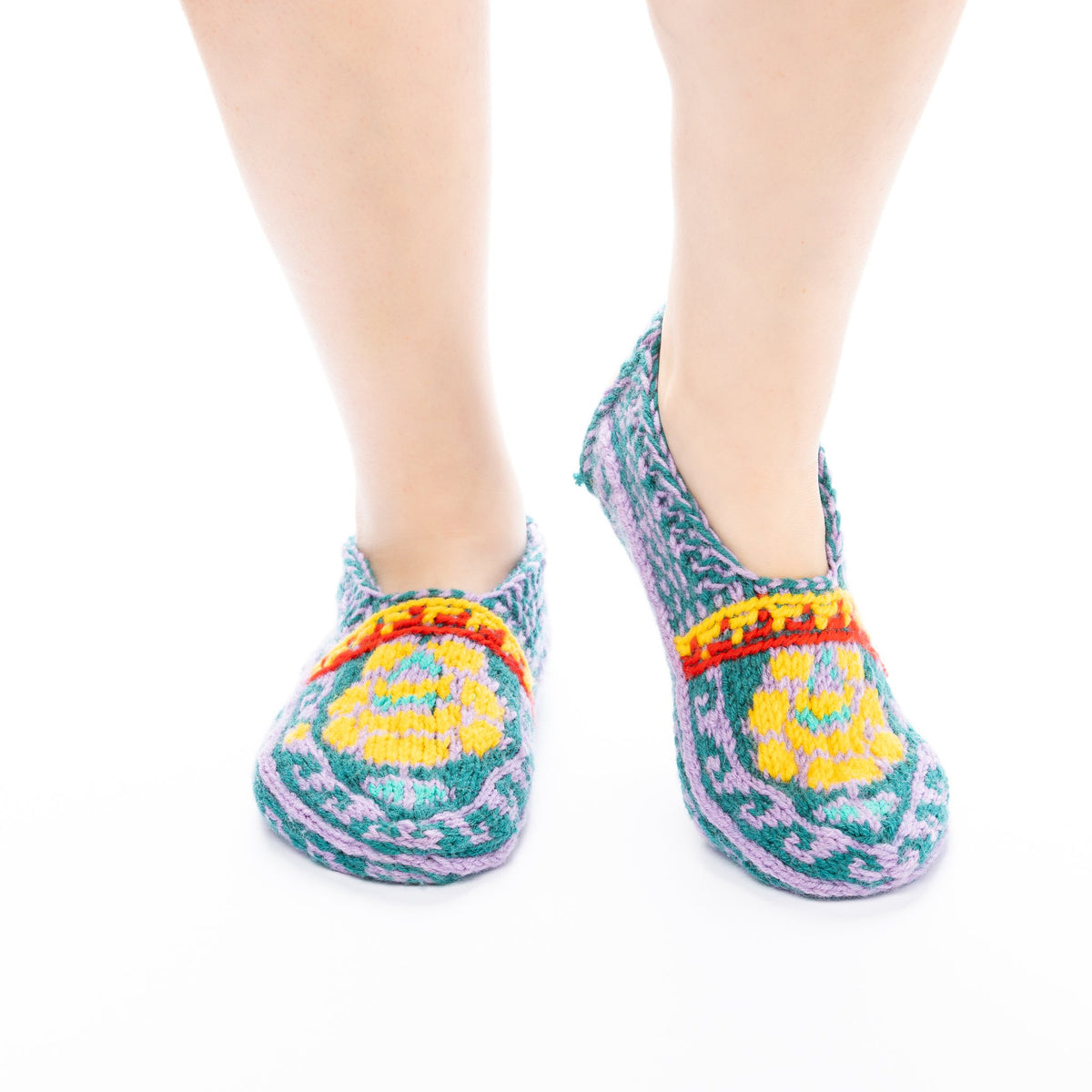Handmade Socks Dark-Green Sunshine