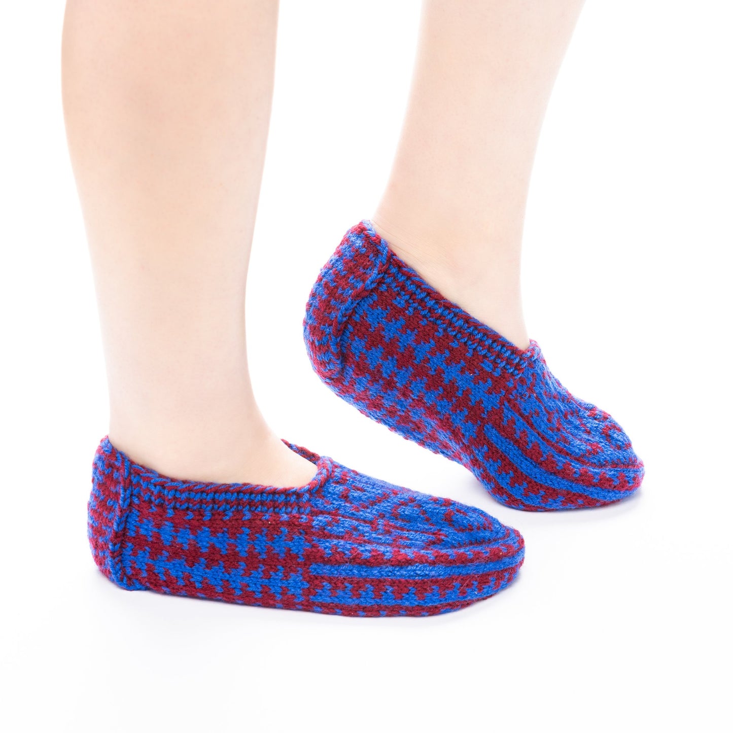 Handmade Socks Red and Blue
