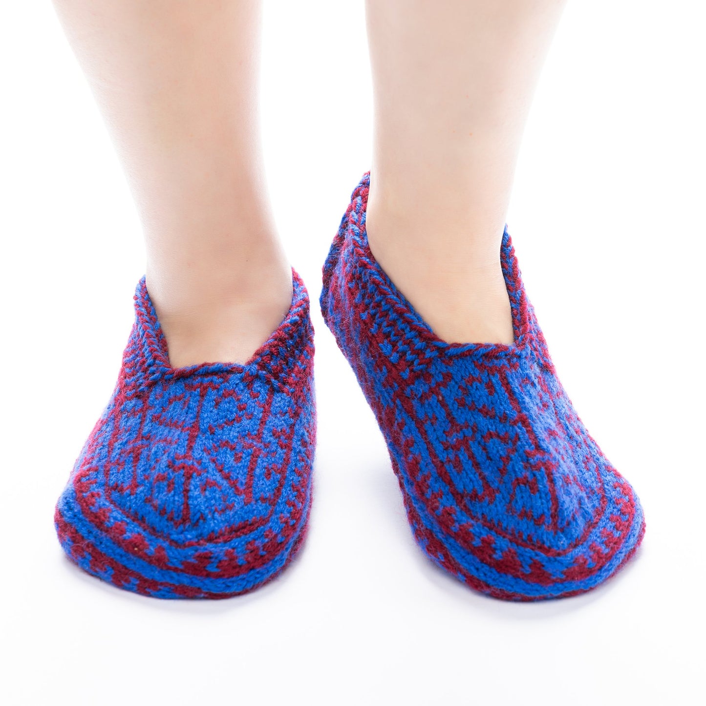 Handmade Socks Red and Blue