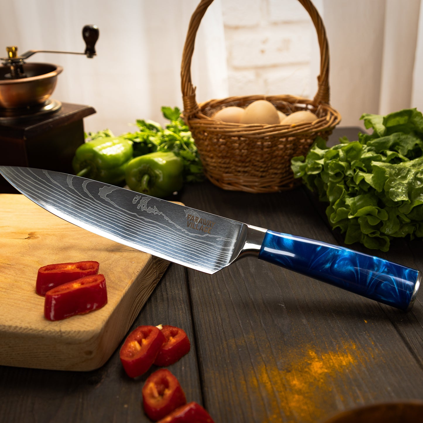 Small Damascus Chef Knife