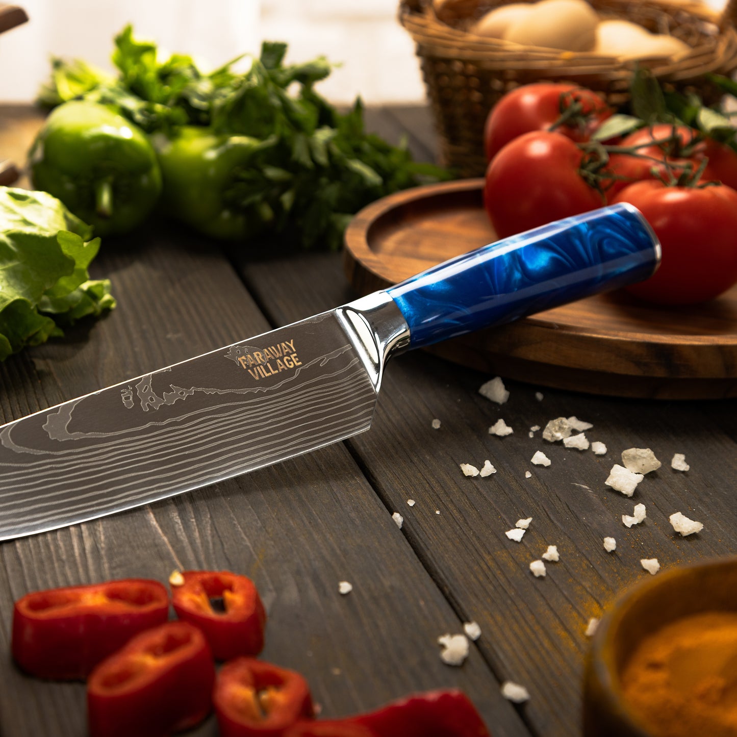 Small Damascus Chef Knife