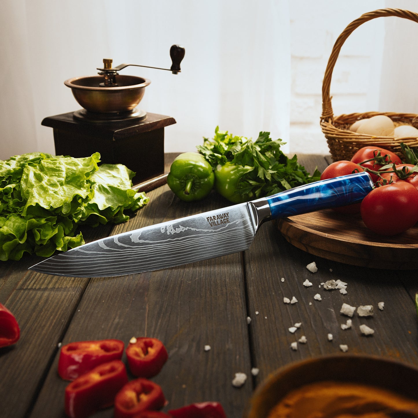 Small Damascus Chef Knife