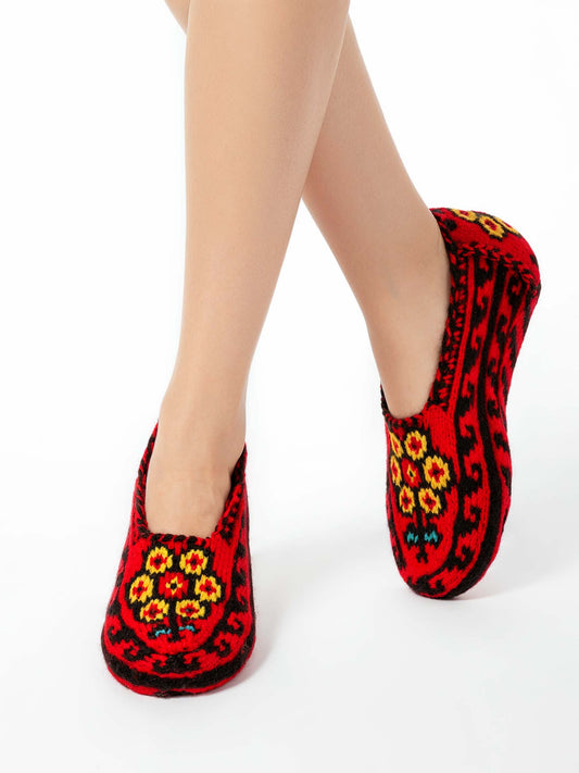 Handmade Socks Scarlet Sunflower