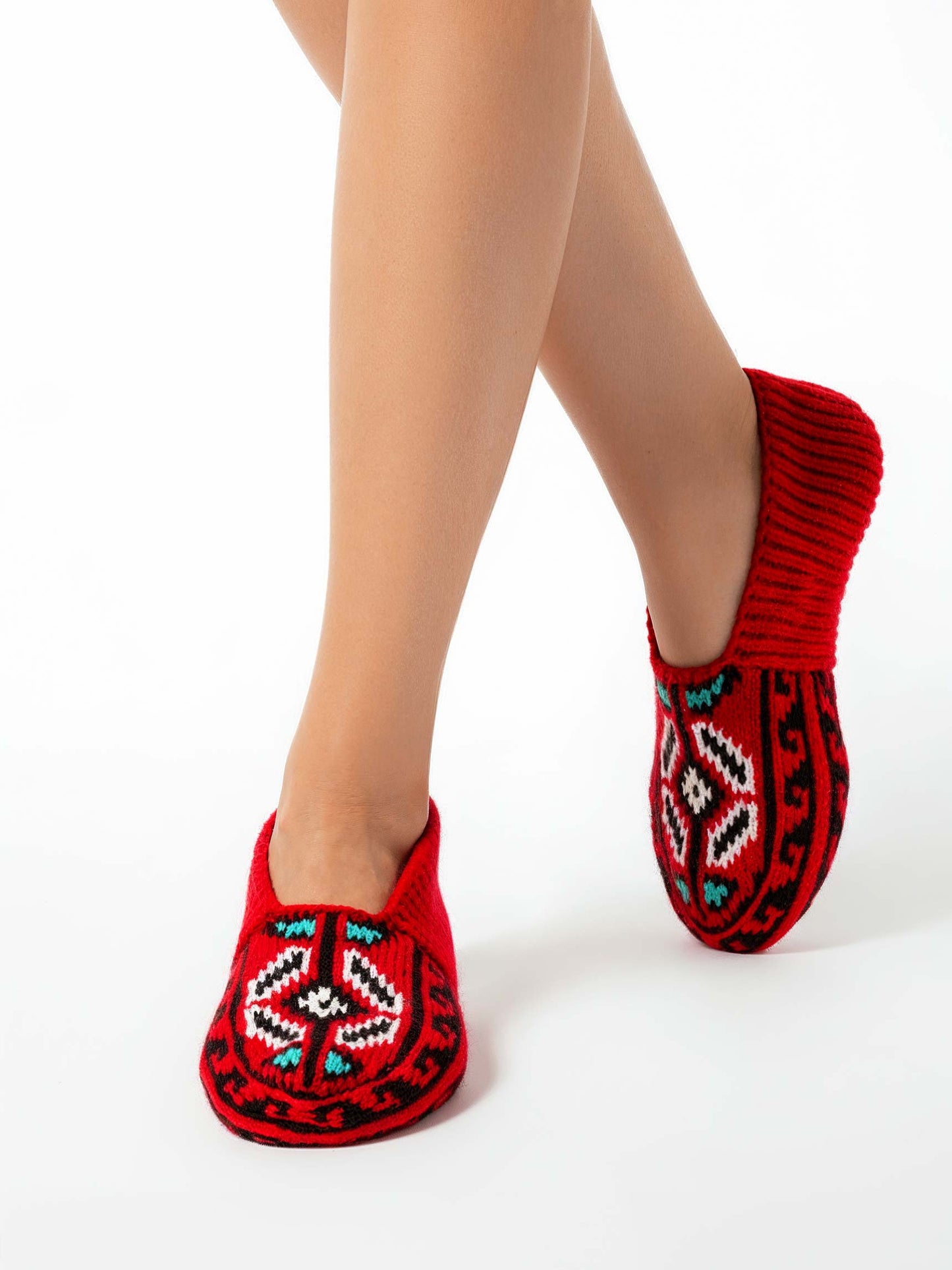 Handmade Socks Scarlet Daisies